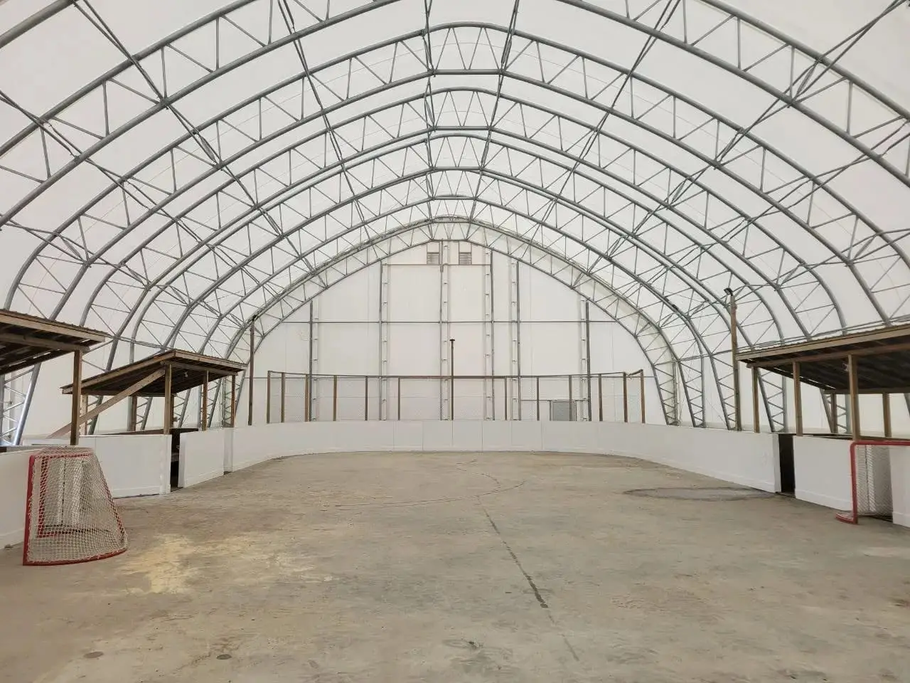 Ice rink inside a canvas building