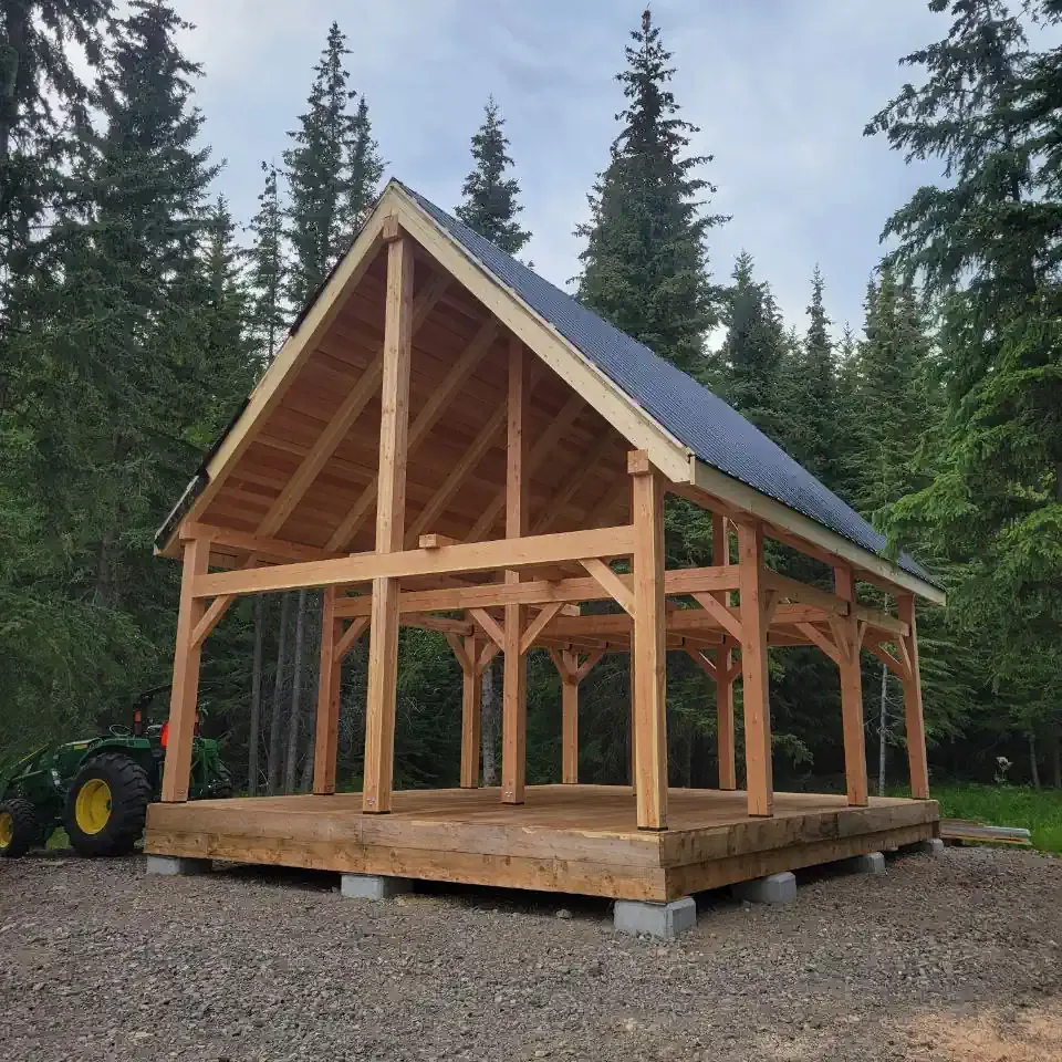 Construction Timber-frame pavilion